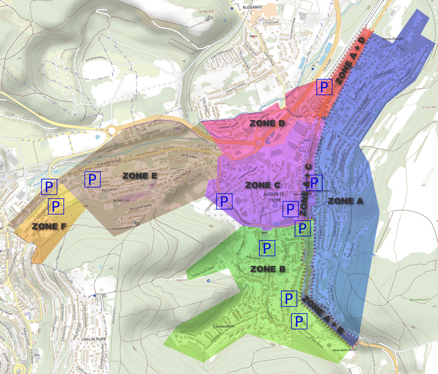 carte des zones